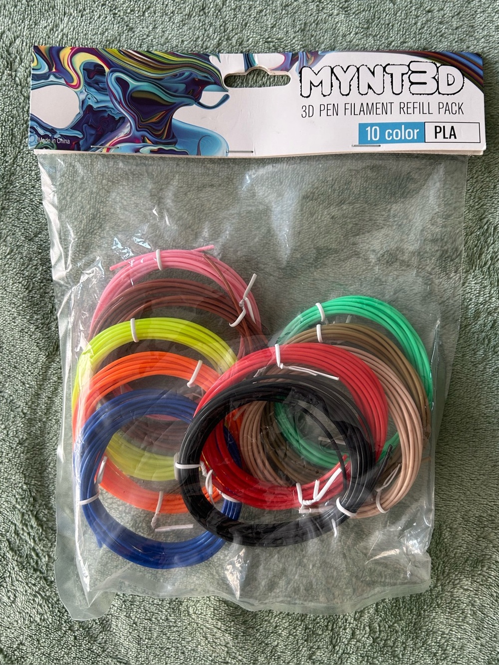 Mynted Mynt3d 3D 10 color PLA Filament Refill Pack 3m Each NEW